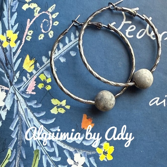 Alquimia Jewelry - Alquimia Silver Textured Hoop Earrings